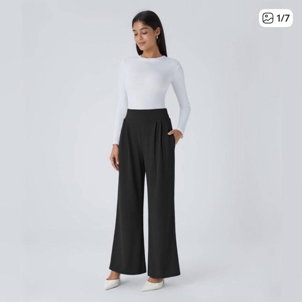 Halara Black High Waist Wide Leg Pants